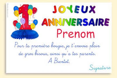 Souhait Anniversaire Bebe 1 An Shan