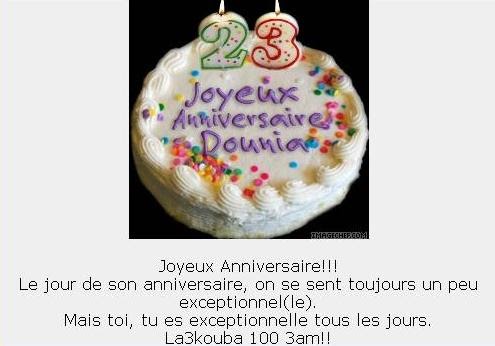 Joyeux Anniversaire Dounia Keith