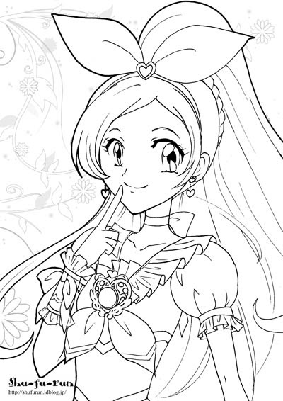 無料イラスト画像 無料ダウンロードイラスト 塗り絵 女の子 キャラクター