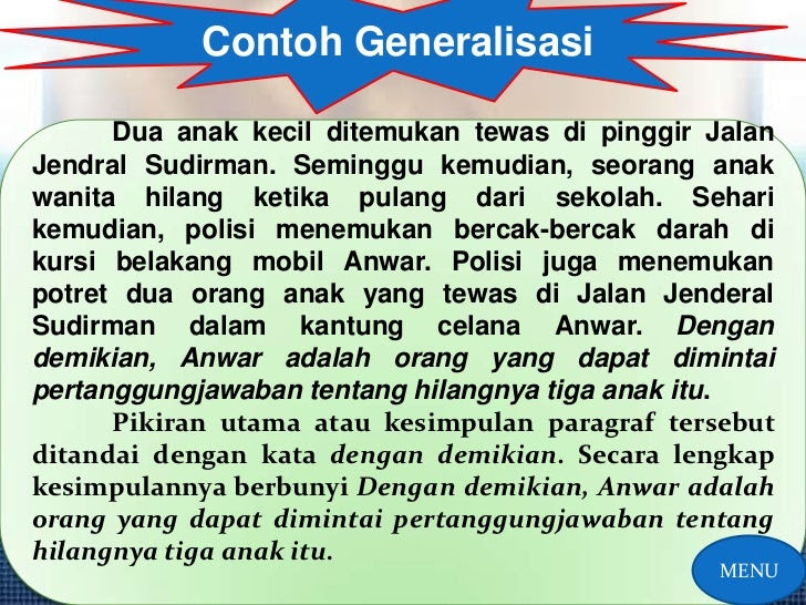 Contoh Paragraf Generalisasi Tentang Narkoba - Contoh M