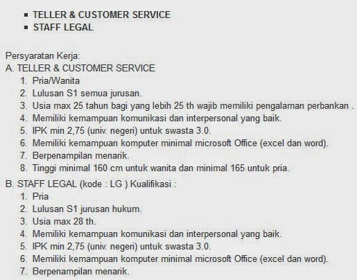 Penjernihan ii no.5a, rt.11/rw.6, bend. Lowongan Kerja Bank Muamalat Juni 2014 Karawang Lowongan