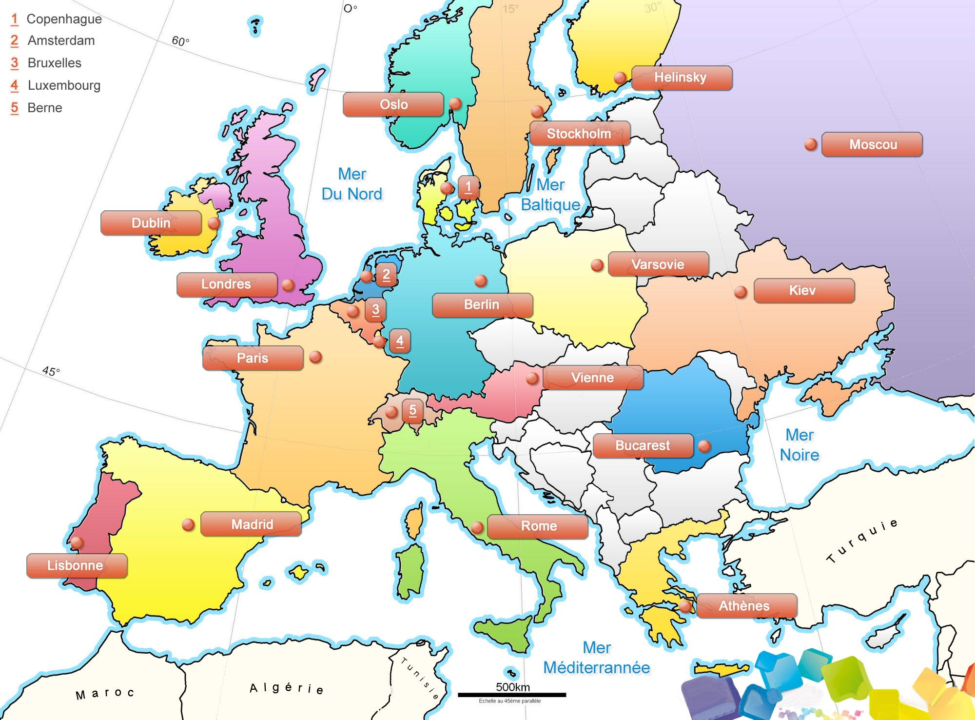 25 Images Carte Europe Vierge Capitales