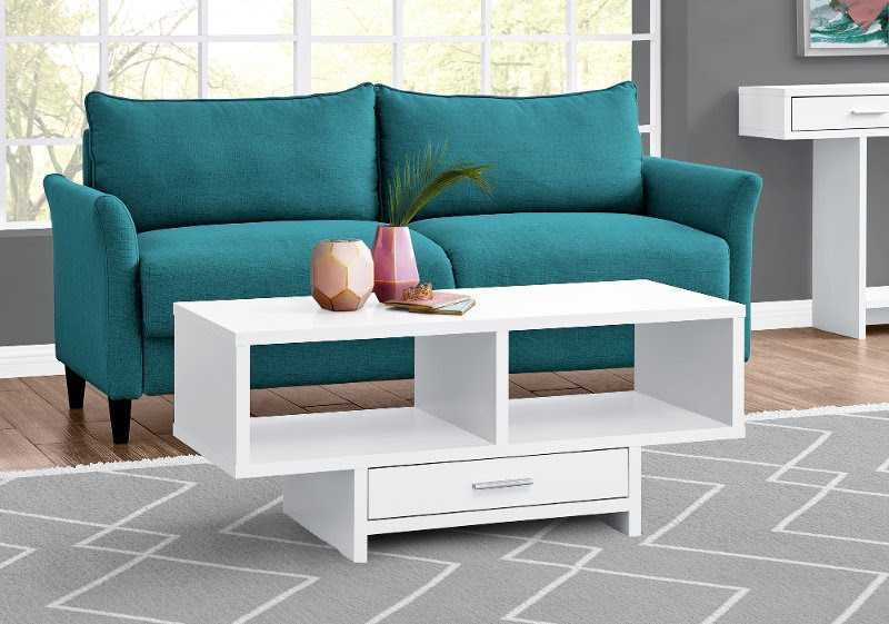 Safavieh carlton modern scandinavian side storage lacquer coffee table in white/light grey. Modern White Coffee Table With Storage Faye Rc Willey