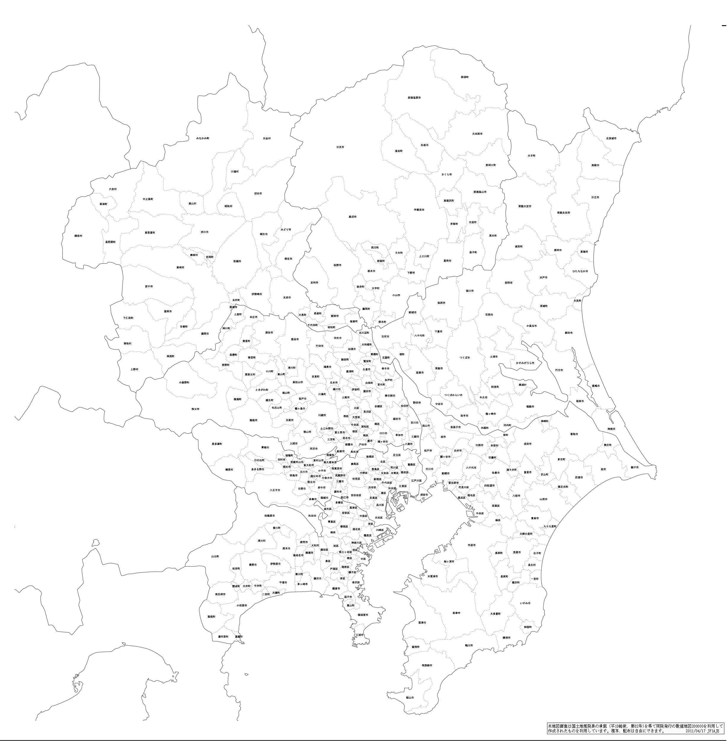 心に強く訴える白地図 関東地方 最高の花の画像