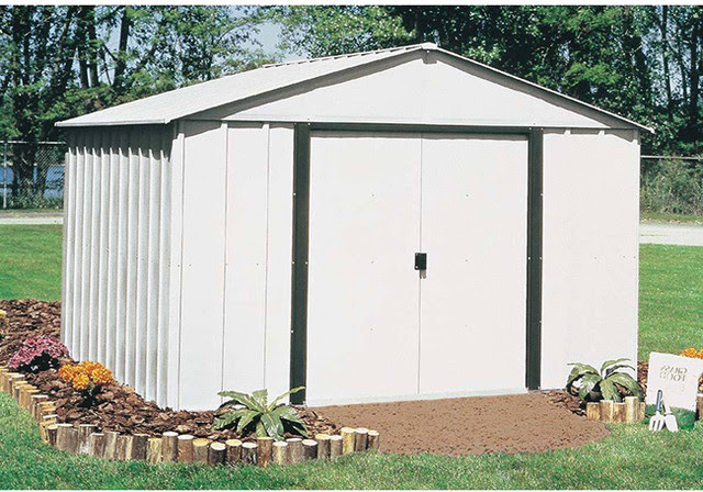 arrow newport 10 ft. x 12 ft. metal shed heavy duty