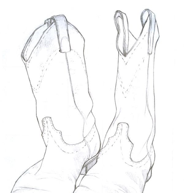 Cowboy Boots Drawing Easy - Drawing Art Ideas