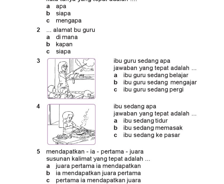 Soal Bahasa Indonesia Kelas 2 Sd : Soal Cerita Bahasa Indonesia Kelas 3