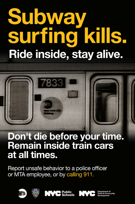 Subway Safety Palm Card