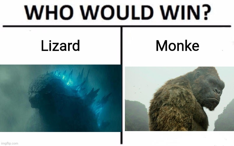Godzilla Vs King Kong Meme Big Monke