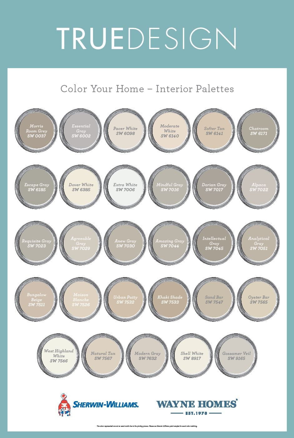 How many trend colors are in sherwin williams colormix? New Expanded Paint Color Palette Wayne Homes