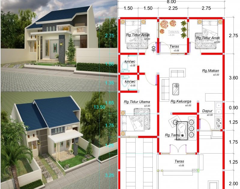  Denah Rumah Ukuran 8 X 12  5 Bukalah v