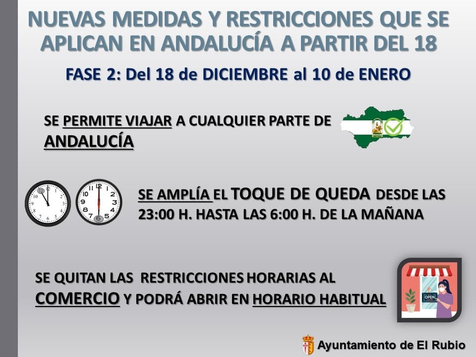El horario de cierre será a las 01:00 horas. Nuevas Medidas Y Restricciones Que Se Aplican En Andalucia A Partir Del 18 De Diciembre