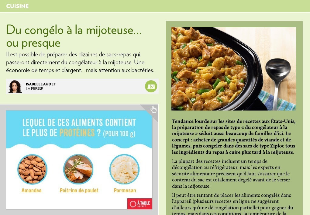 Couper les poitrine de poulet en cube. Du Congelo A La Mijoteuse Ou Presque La Presse