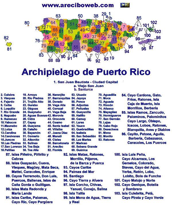 Puerto Rico Mapa Municipios