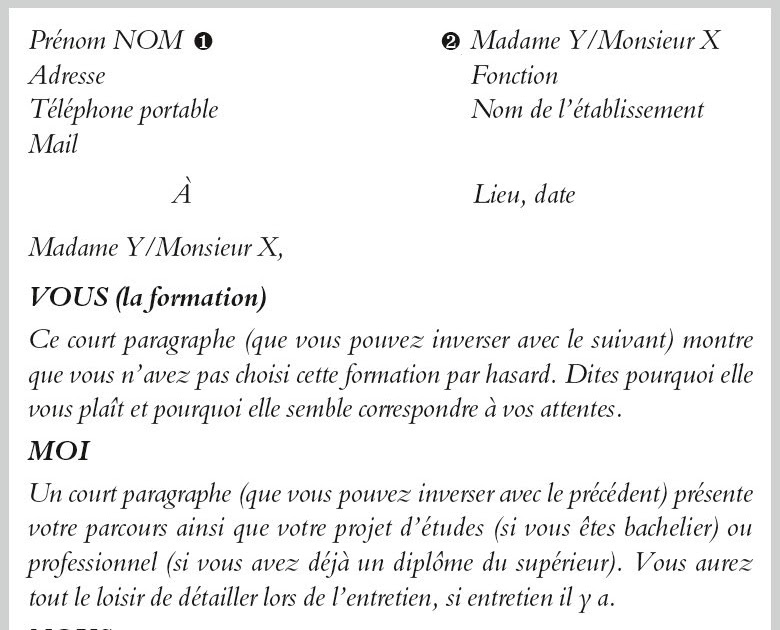 Lettre De Motivation Master Science Du Langage - Exemple 