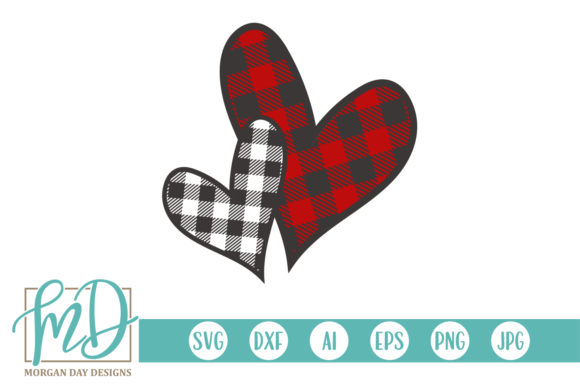 Download Create Valentine Buffalo Plaid Hearts Layered SVG Cut File ...