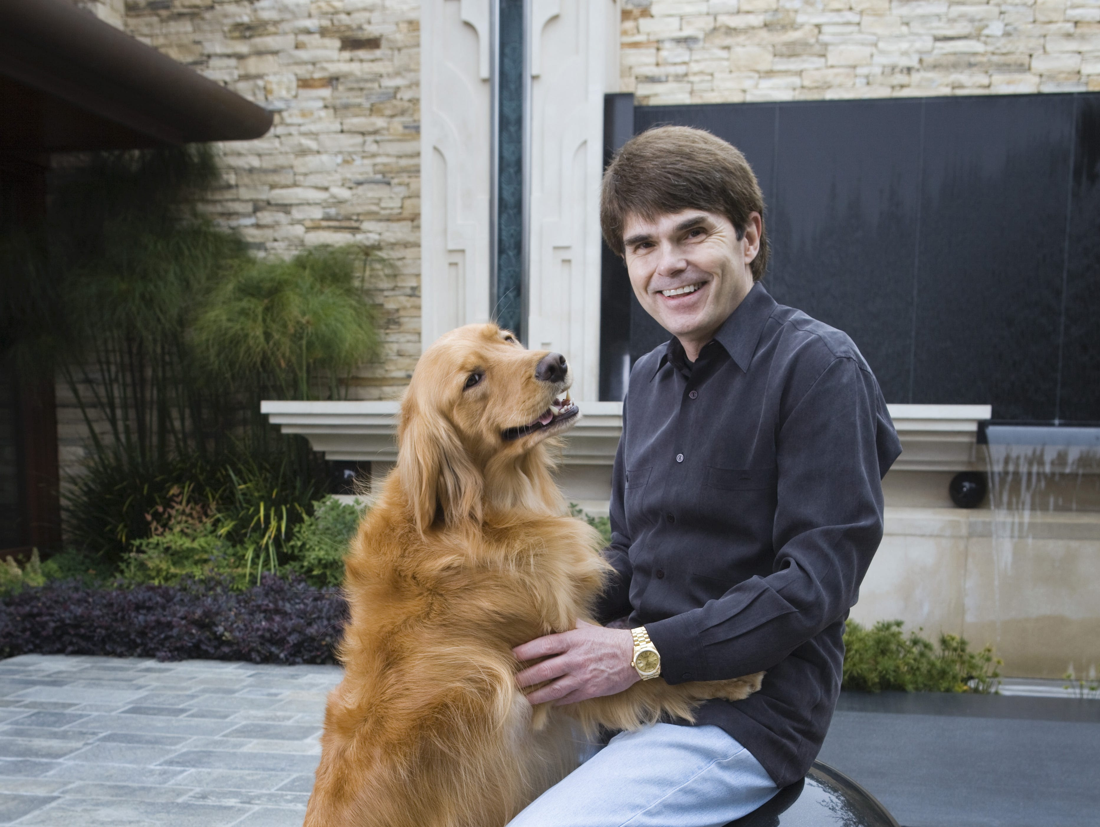 Author Dean Koontz with his dog, Anna.