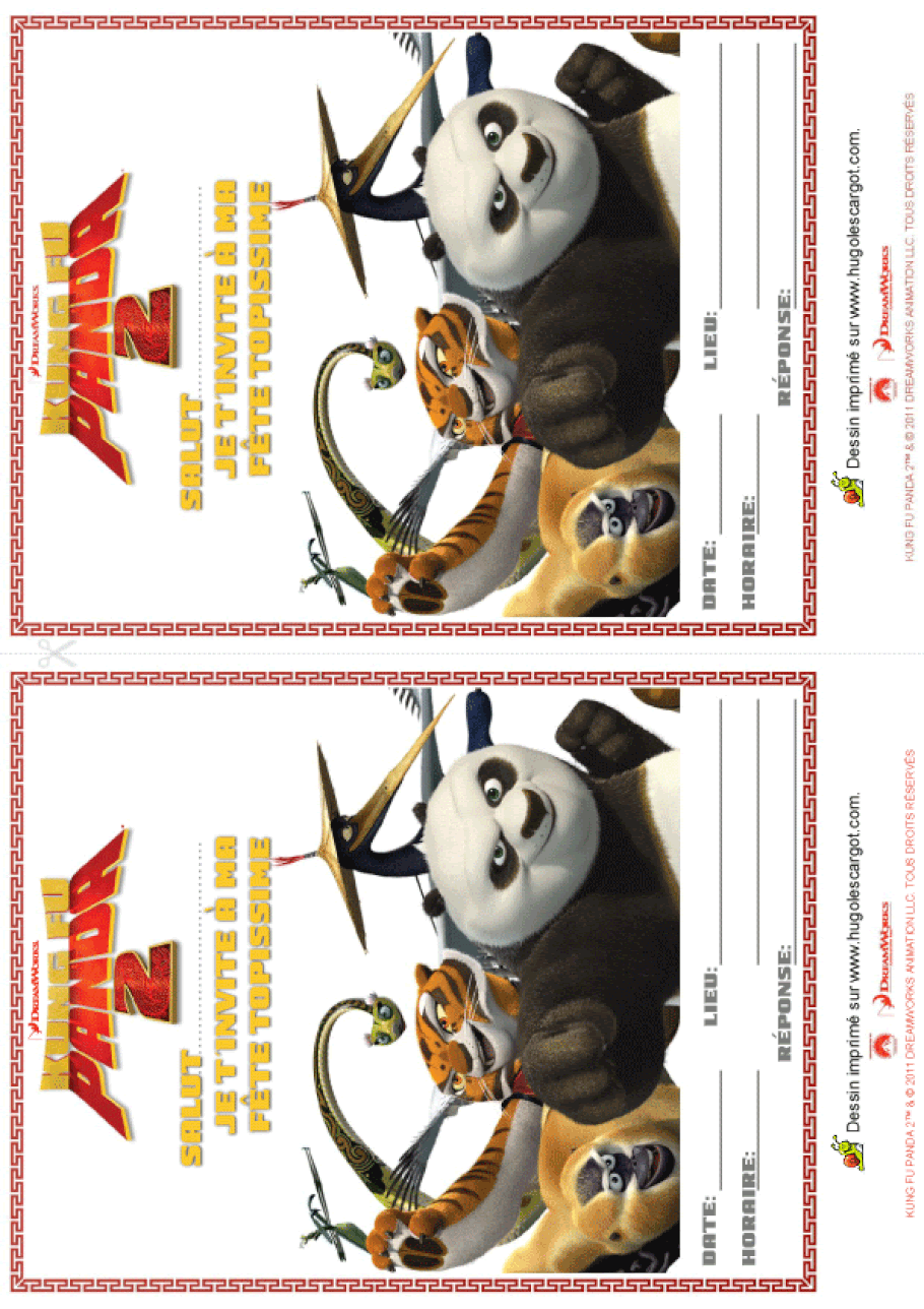 Carte D Invitation Anniversaire Kung Fu Panda Nanaryuliaortega Blog