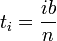 t_i = \frac{ib}{n}