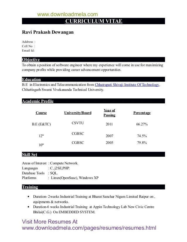 Iti Fitter Resume Format Pdf Download - BEST RESUME EXAMPLES