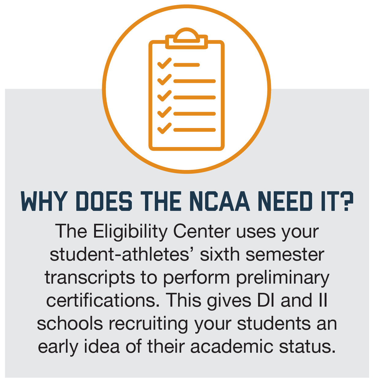 Why does the NCAA need it?