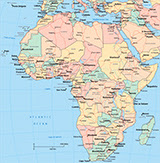 Answer the following questions on a piece of paper. Africa Physical Map