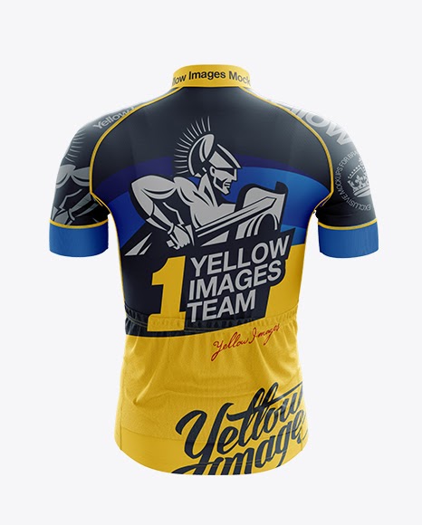 Download Free PSD Mockup Men's Cycling Jersey Mockup - Back View ...