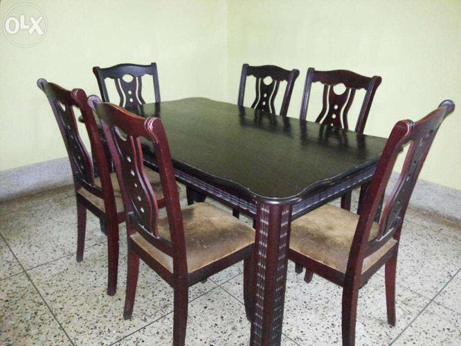 Wooden chair brown teak wood dining table, for home, size: Teak Wood Dining Table With 6 Chairs For Sale In Bhubaneswar Orissa Classified Indialisted Com