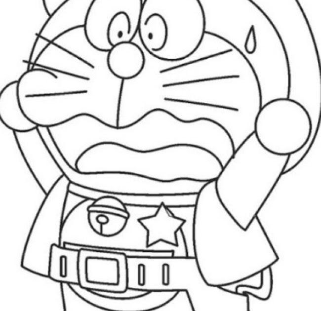 Gambar Doraemon Hitam  Putih  Untuk Diwarnai Gambar Kartun Ku
