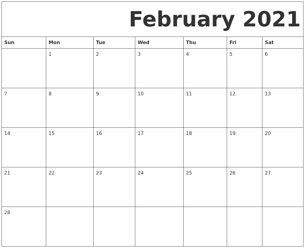 Free printable 2021 floral calendar our 2021 floral calendars are absolutely perfect for your office, home office, work, or family organization. February 2021 Free Printable Calendar