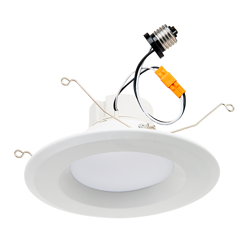 For sloped ceilings size 4 ultra slim selectable cct remodel ic canless recessed lighting kit (set of 6) by ixir. Led Recessed Lighting Kit For 5 To 6 Cans Retrofit Led Downlight W Open Trim 100 Watt Equivalent Dimmable 1 550 Lumens Dl56d X20w 12 95 Led Strips