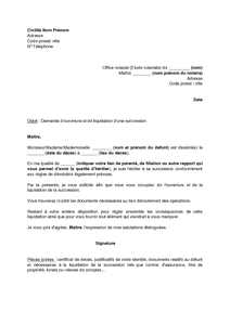 Lettre de modification du temps de travail