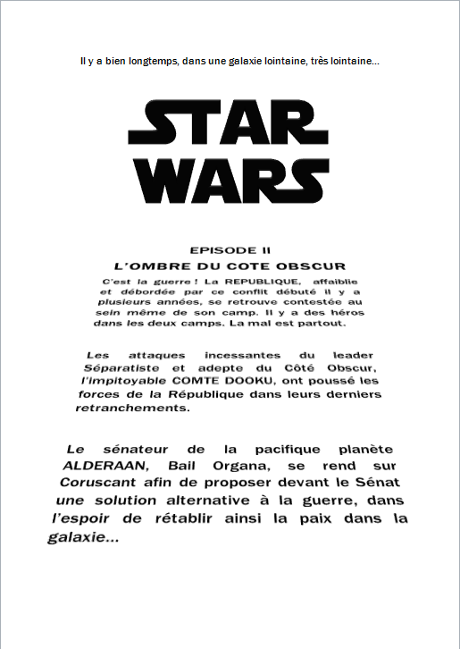 Texte Star Wars Pour Anniversaire