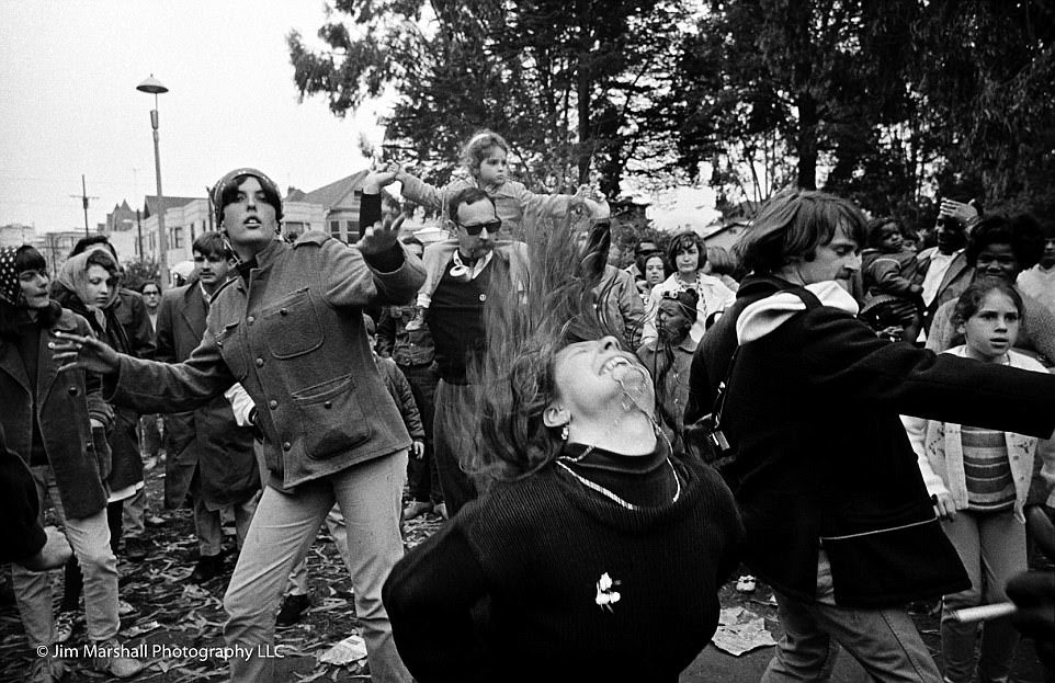 Young adults and children dance in the Panhandle in June 1967 during the Summer of Love, which stressed free expression, new spiritualism and experimentation with psychedelic drugs