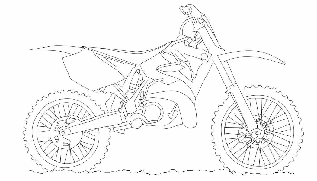 Easy Dirt Bike Drawing