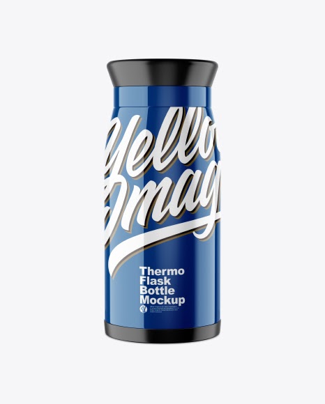 Download Glossy Thermo Flask Bottle PSD Mockup
