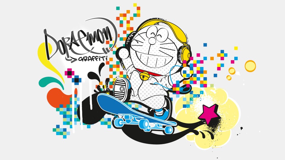  Gambar  Kartun  Grafiti  Doraemon Kartun  Kocak
