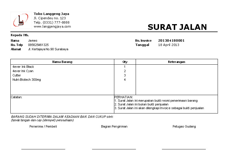 Contoh Faktur Surat Jalan - Top 10 Work at Home Jobs
