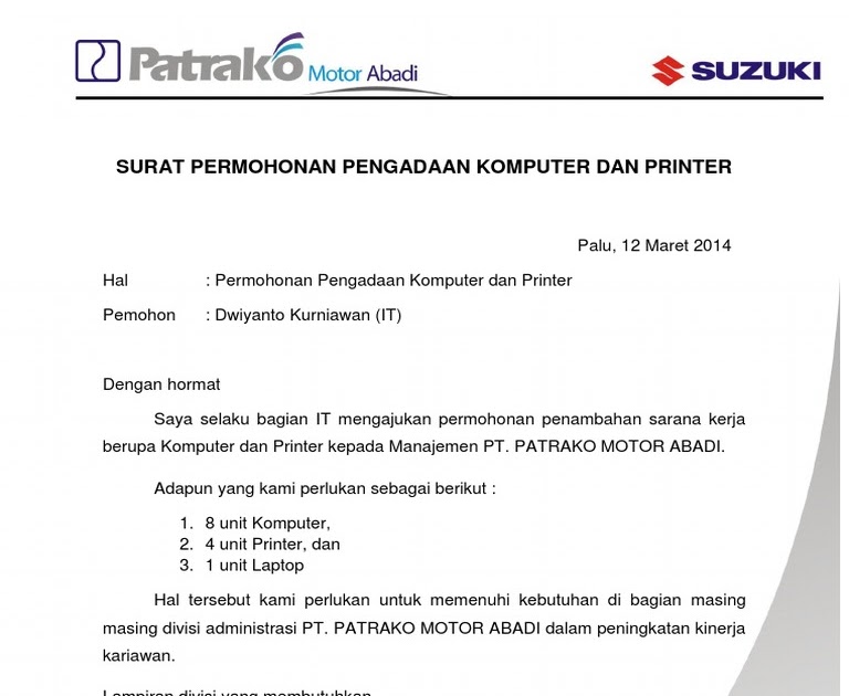 Surat Rasmi Docx - Contoh Soar