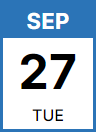 Tuesday, September 27, 2022