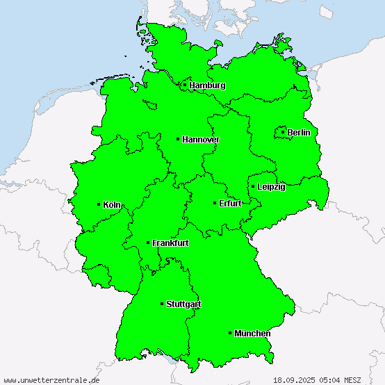 Wetteronline zeigt ihnen, ob und wo heute, morgen oder übermorgen in hessen mit gewittern, regen, sturm und orkan oder. Unwetterzentrale Deutschland Alle Warnungen