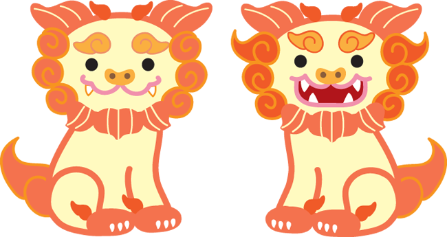 新鮮なかわいい 沖縄 シーサー イラスト