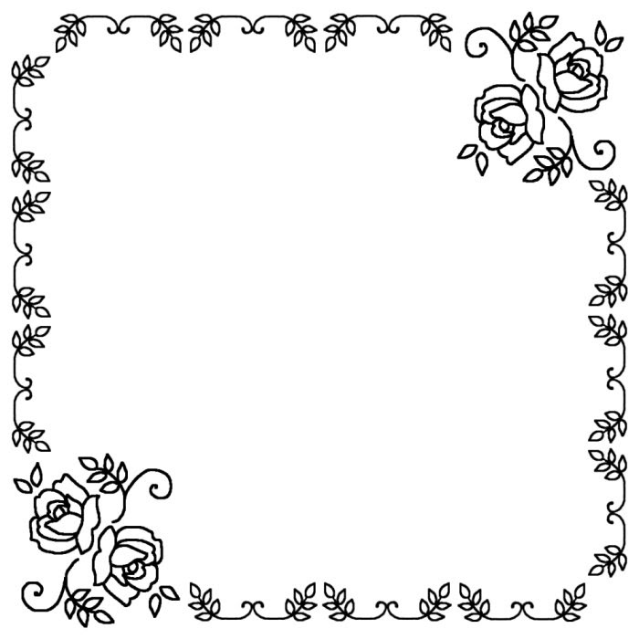 動物画像無料 トップ100 枠 イラスト 白黒 花