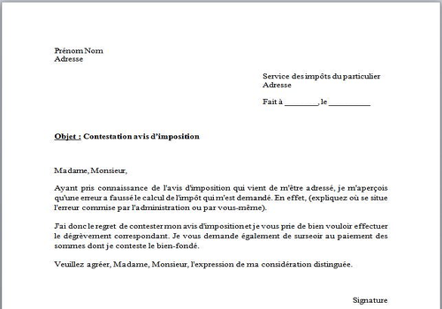 lettre pour procuration