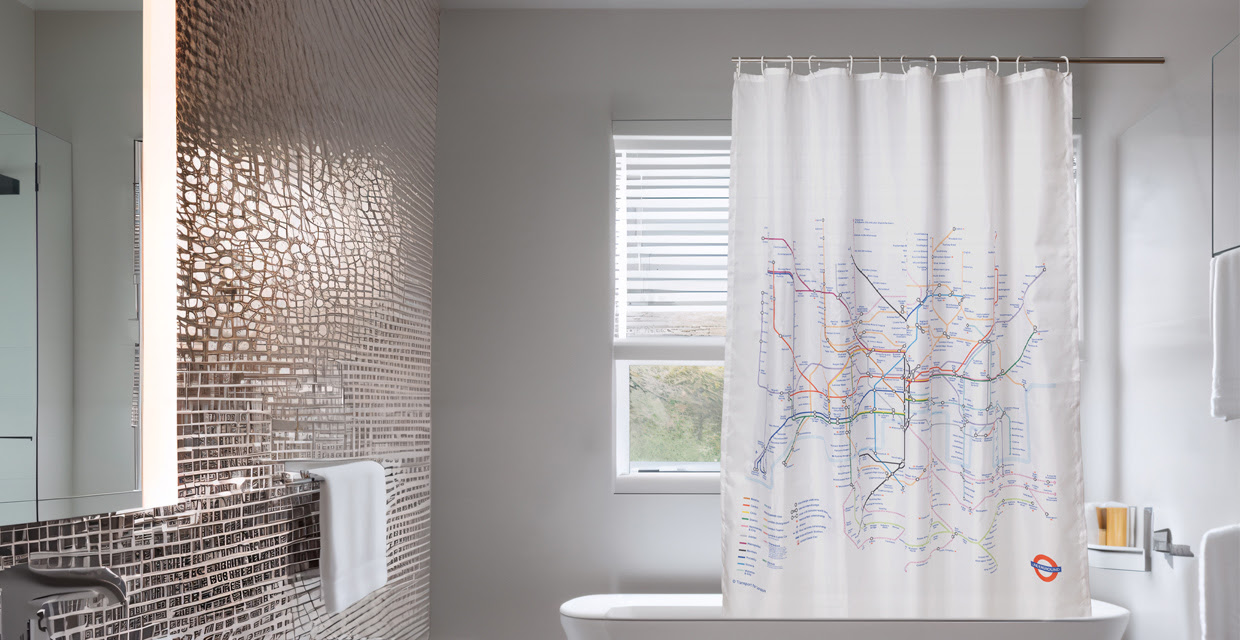 Underground Map Shower Curtain