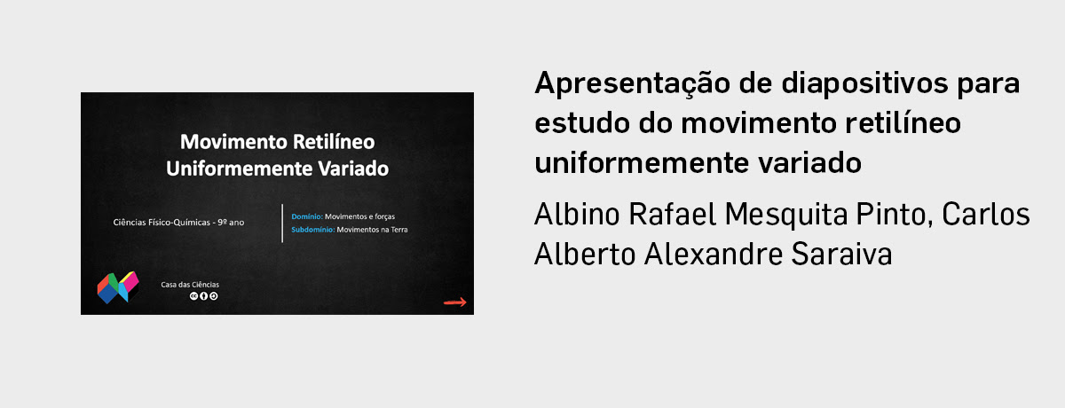 Apresentação de diapositivos para estudo do movimento retilíneo uniformemente variado