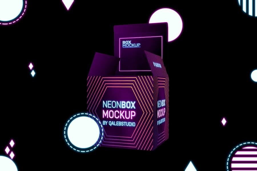 Download 486+ Neon Box Mockup Easy to Edit