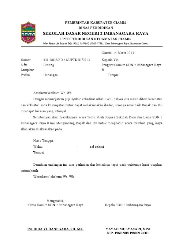 Tata Cara Penulisan Surat Undangan Yang Benar / 15 Contoh Surat Dinas Resmi Pemerintah Swasta Dan Sekolah / Penulisan lambang bilangan dengan huruf dilakukan sebagai berikut :