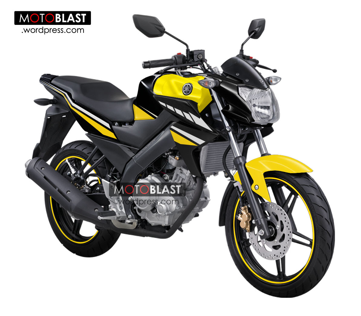 Modifikasi Motor Vixion Warna Kuning Hitam Pecinta Modifikasi