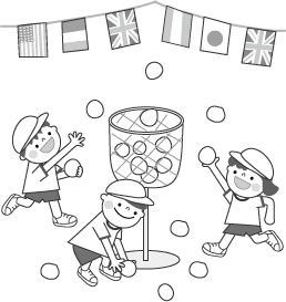 Japan Image 運動会 イラスト 白黒